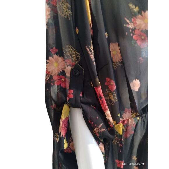 Torrid Women's size 3X Floral Sheer Hi-Low Whimsigoth Witchy Fairy Chiffon Top - Picture 9 of 13